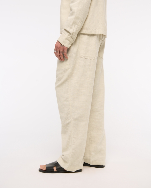Baggy Cotton Texture Pull-On Pant