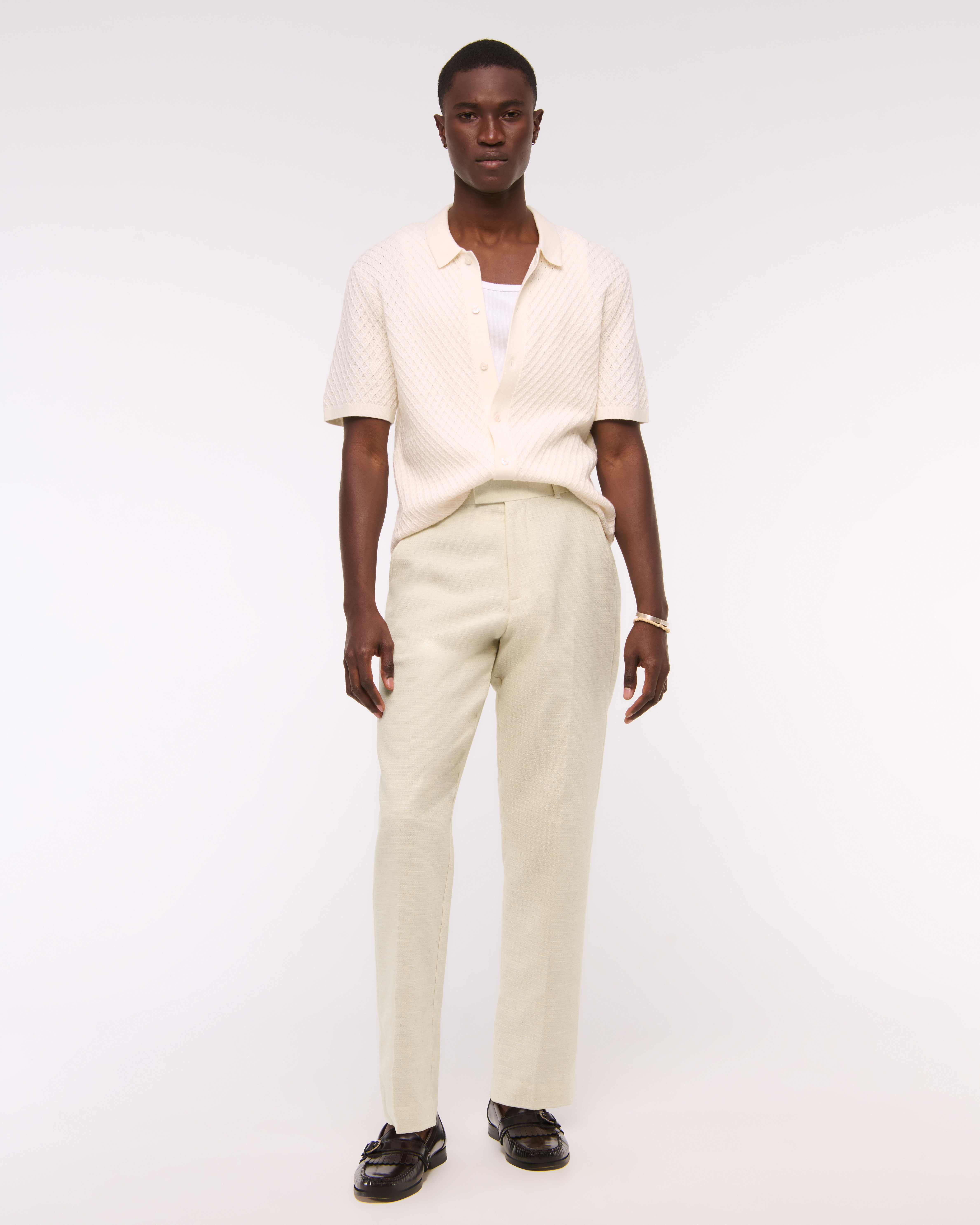 Men's The A&F Collins Cotton-Texture Suit Pant | Men's