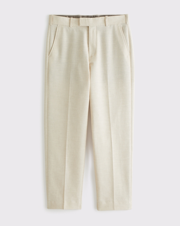 The A&F Collins Cotton-Texture Suit Pant, Cream view 2