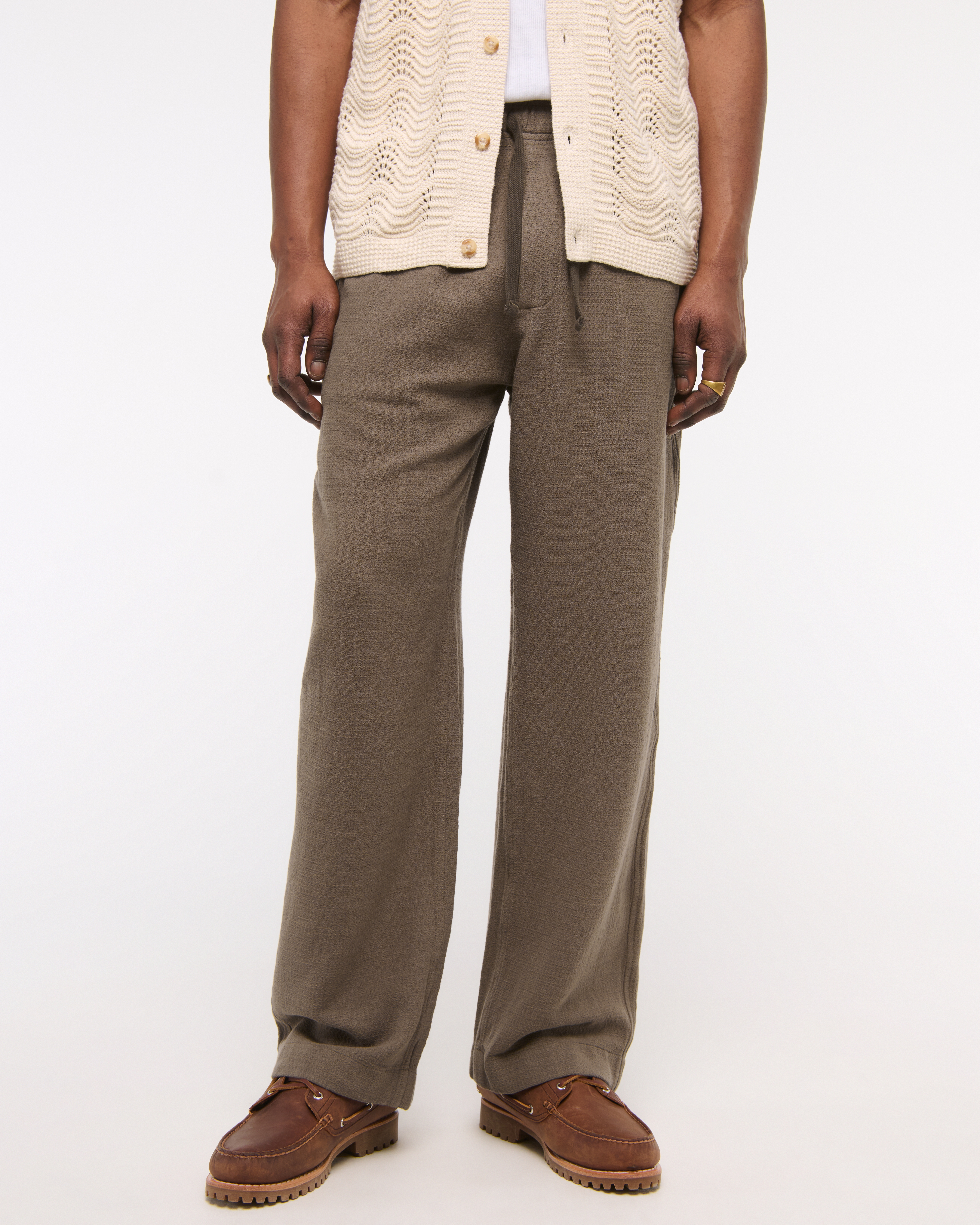 Men's Baggy Cotton Texture Pull-On Pant | Men's Bottoms