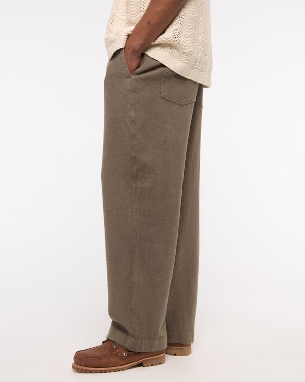 Baggy Cotton Texture Pull-On Pant