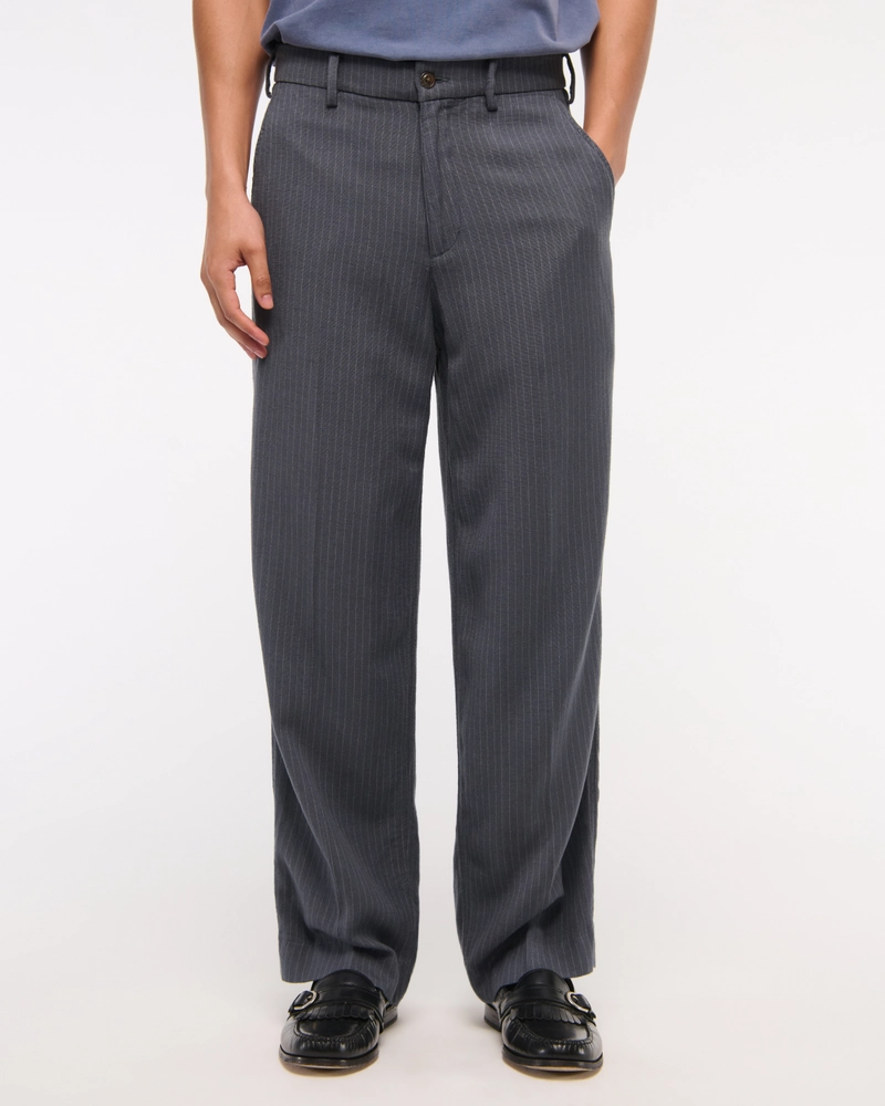 Baggy Tailored Linen-Blend Trouser