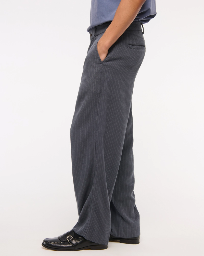 Baggy Tailored Linen-Blend Trouser