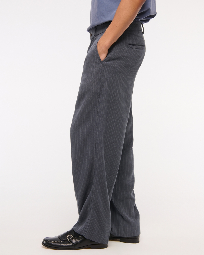 Baggy Tailored Linen-Blend Trouser