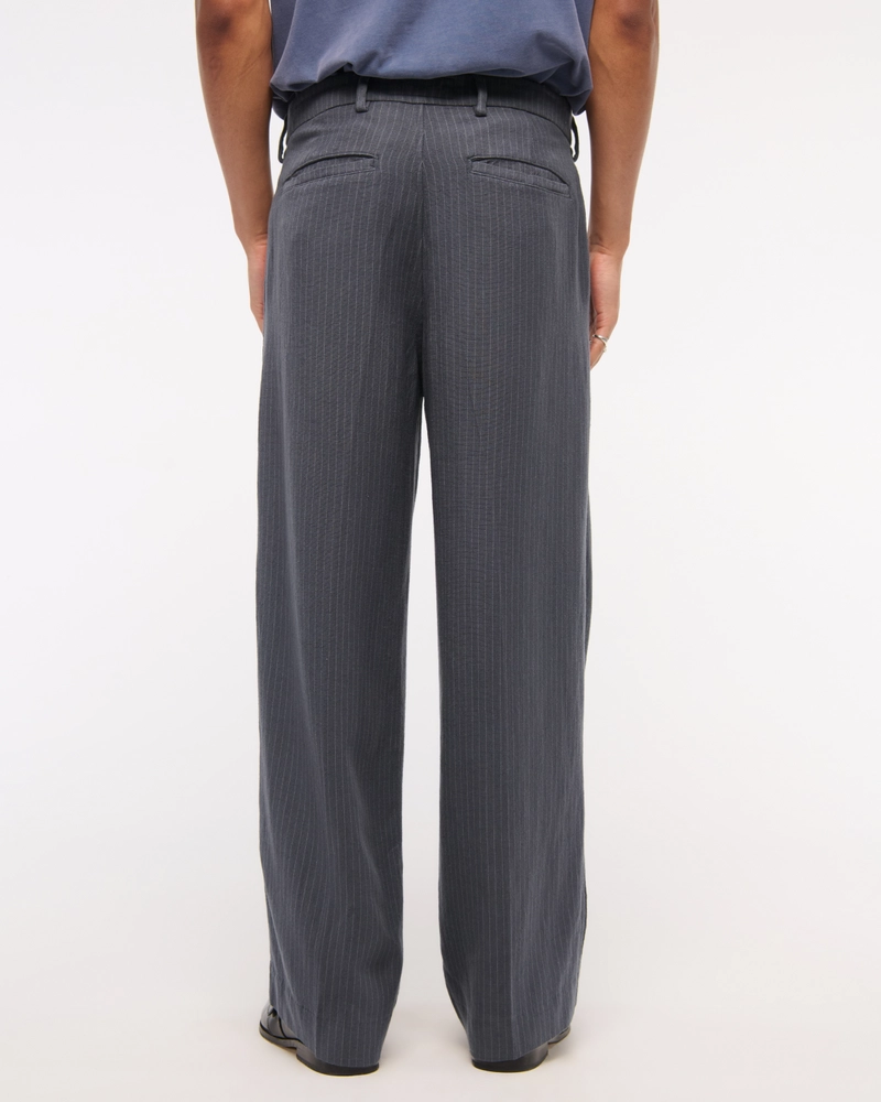 Baggy Tailored Linen-Blend Trouser