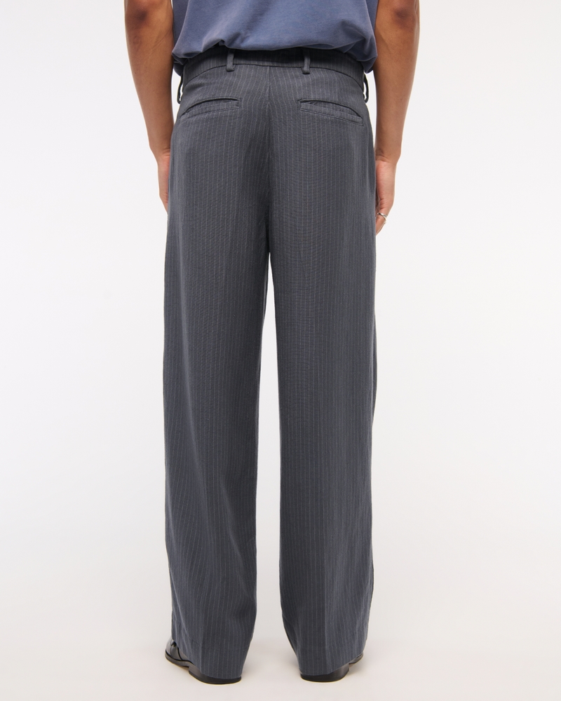 Baggy Tailored Linen-Blend Trouser