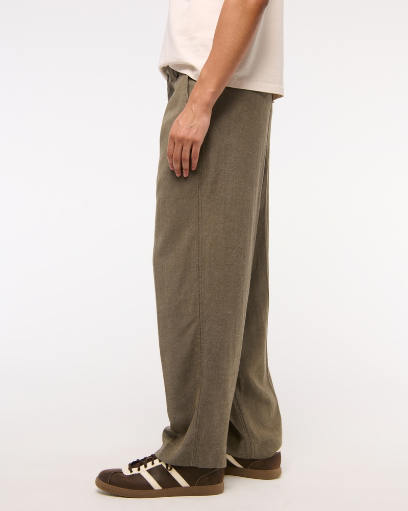 Baggy Tailored Linen-Blend Trouser