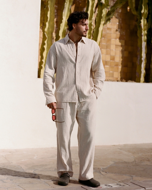 Baggy Breezy Pull-On Pant, Light Brown Stripe view 1