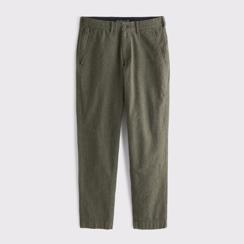 Мужские брюки Abercrombie & Fitch Straight Linen-Blend Fixed Waist Pant