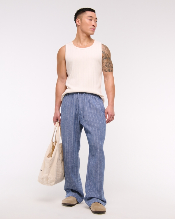Baggy Breezy Pull-On Pant, Light Blue Stripe view 1
