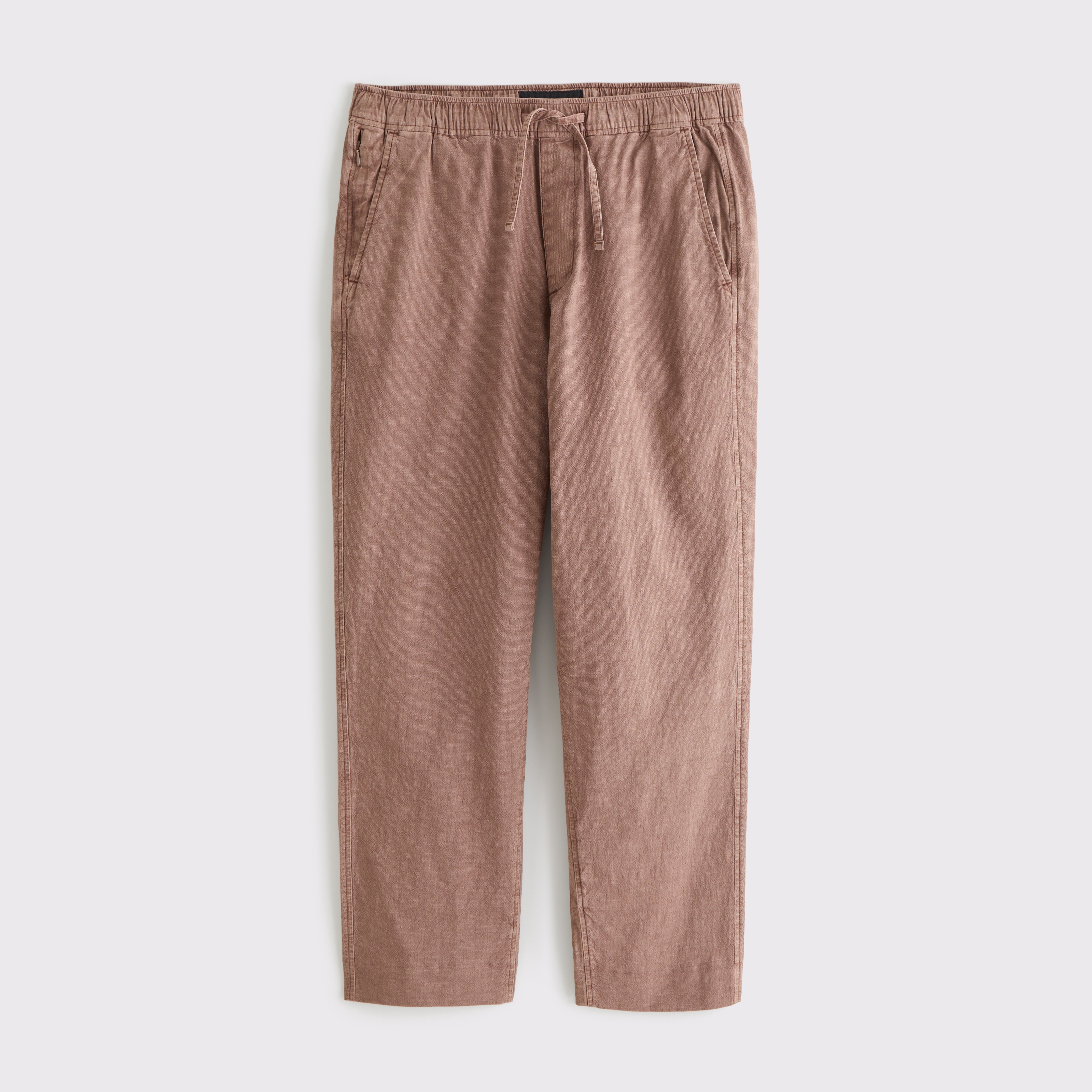Abercrombie & Fitch Loose Linen-blend Pull-on Pant In Brown