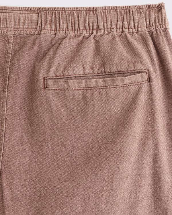Loose Linen-Blend Pull-On Pant