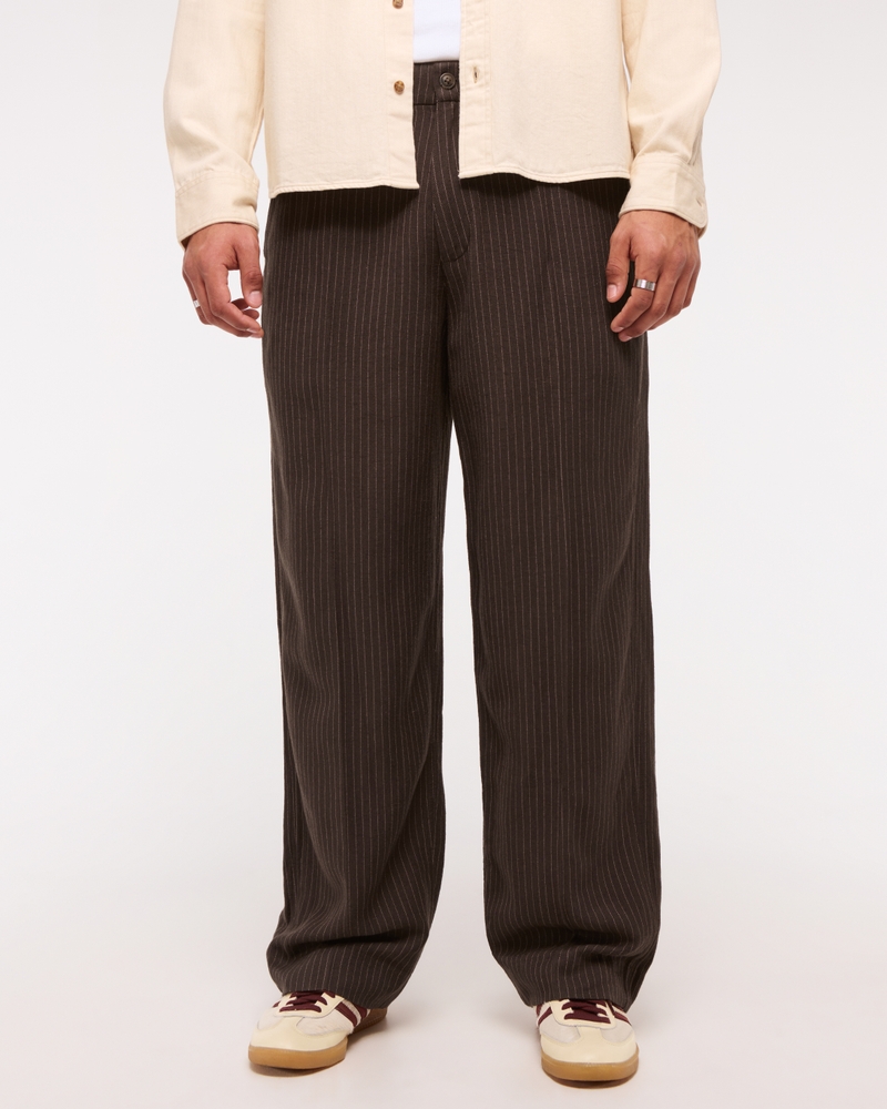Baggy Tailored Linen-Blend Trouser