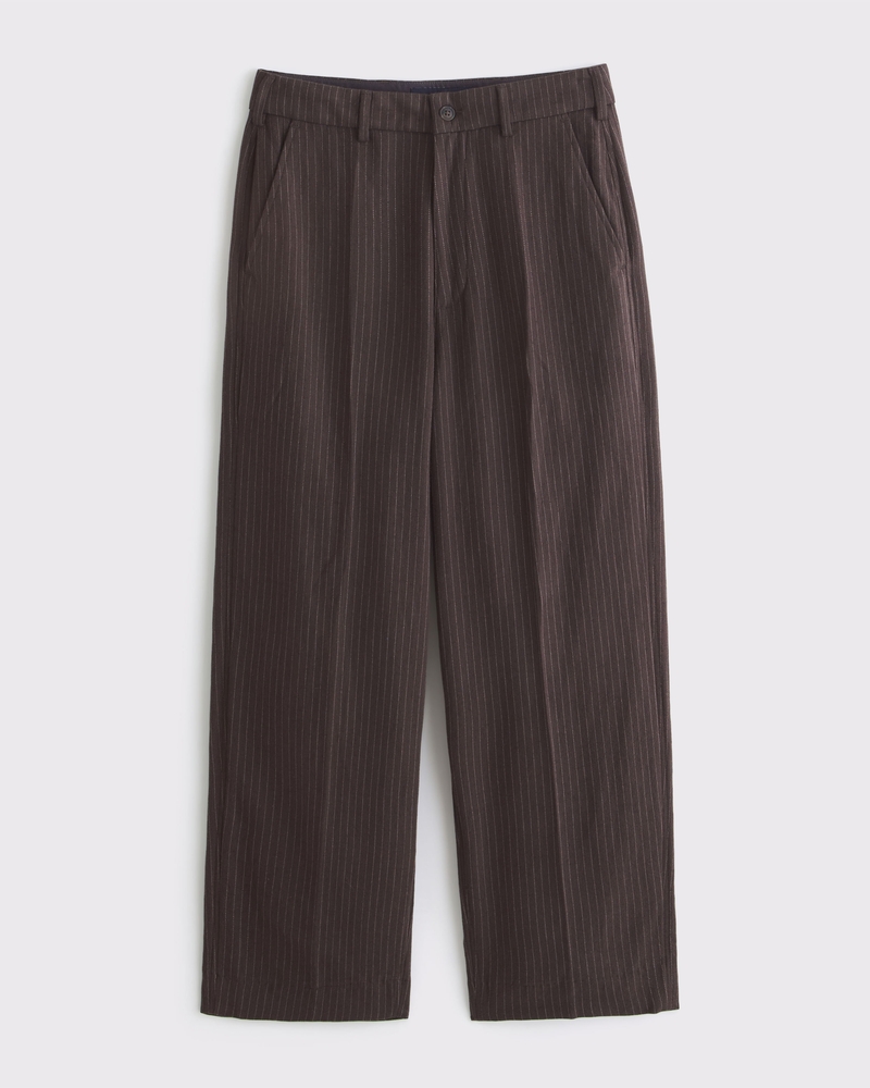 Men's Baggy Tailored Linen-Blend Trouser | Men's Clearance