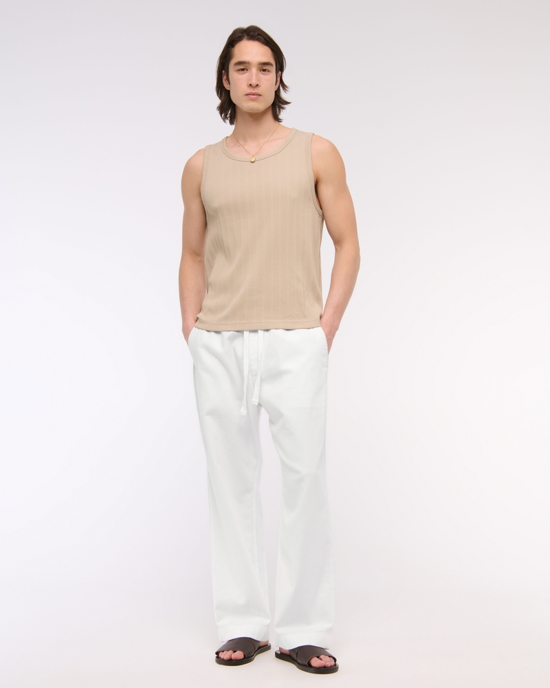 Baggy Cotton Texture Pull-On Pant