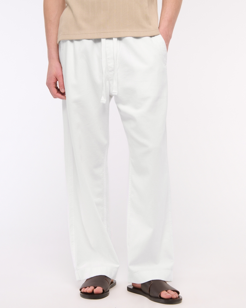 Baggy Cotton Texture Pull-On Pant