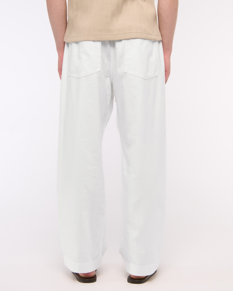Baggy Cotton Texture Pull-On Pant