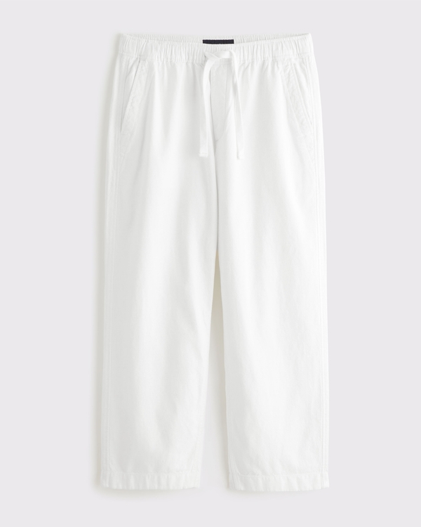 Baggy Cotton Texture Pull-On Pant, White view 2