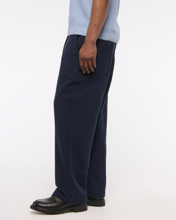 Baggy Cotton Texture Pull-On Pant