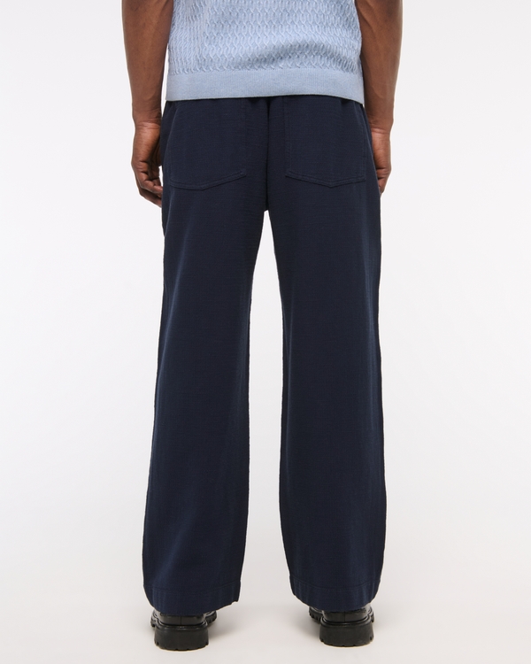 Baggy Cotton Texture Pull-On Pant