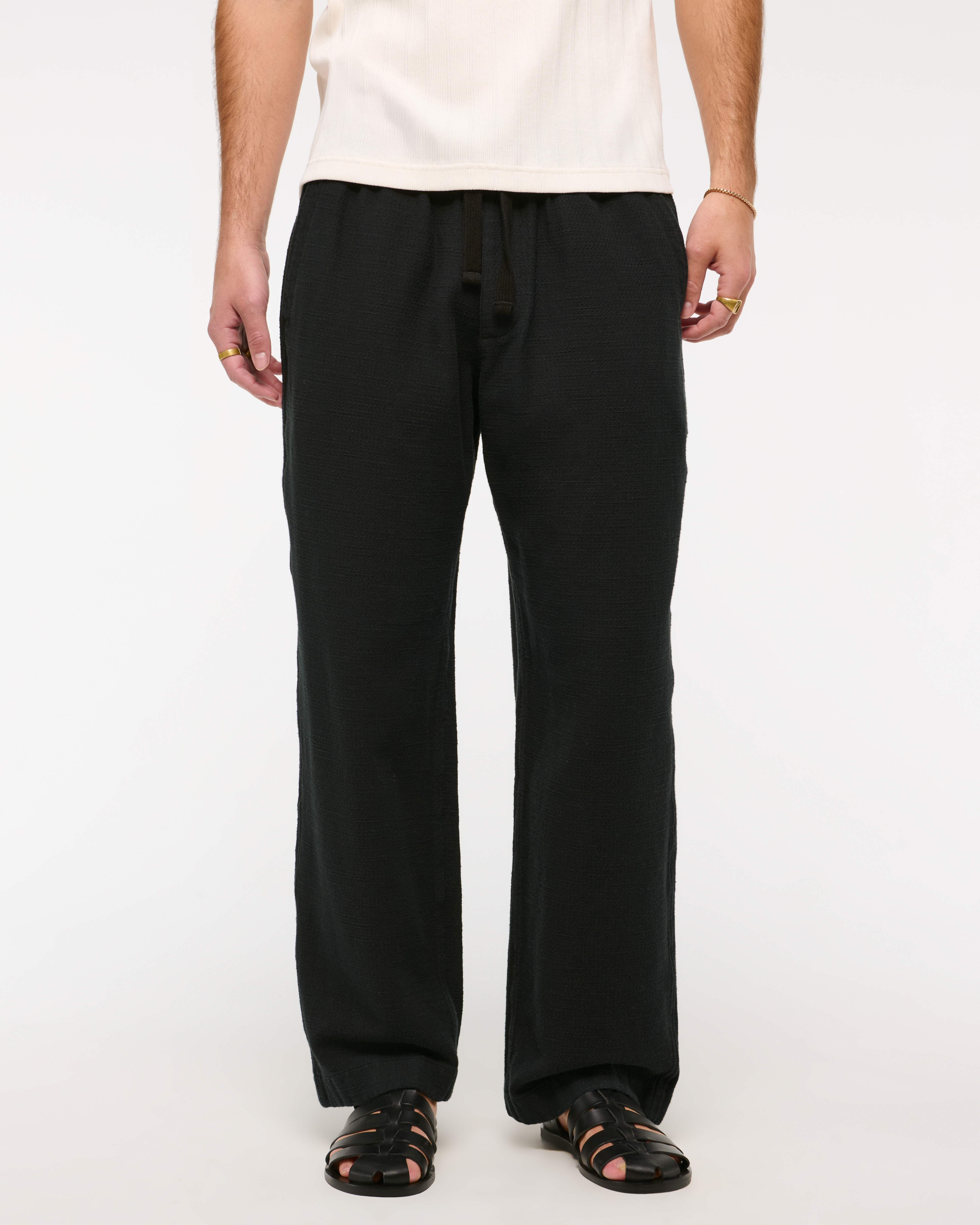 Men's Baggy Cotton Texture Pull-On Pant | Men's Bottoms