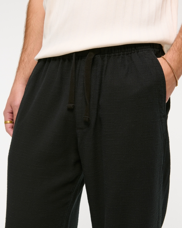 Baggy Cotton Texture Pull-On Pant