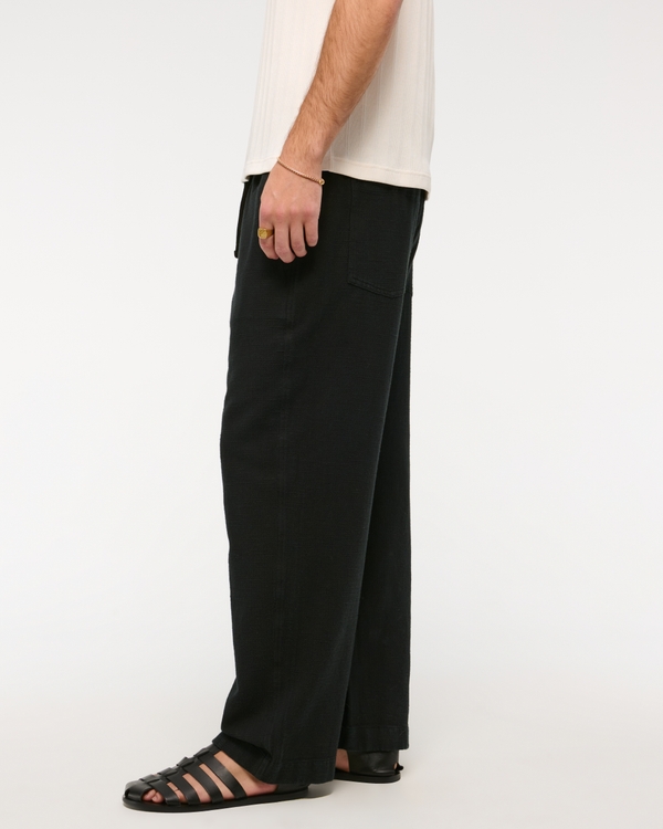 Baggy Cotton Texture Pull-On Pant