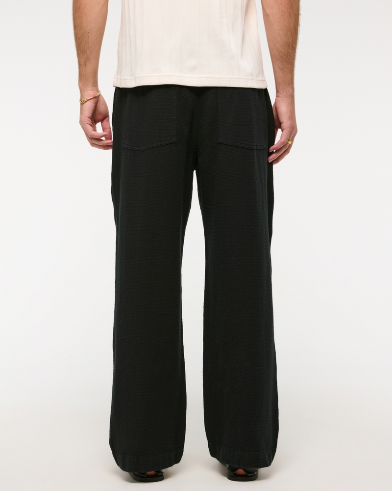 Baggy Cotton Texture Pull-On Pant