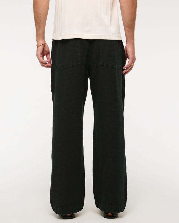 Baggy Cotton Texture Pull-On Pant
