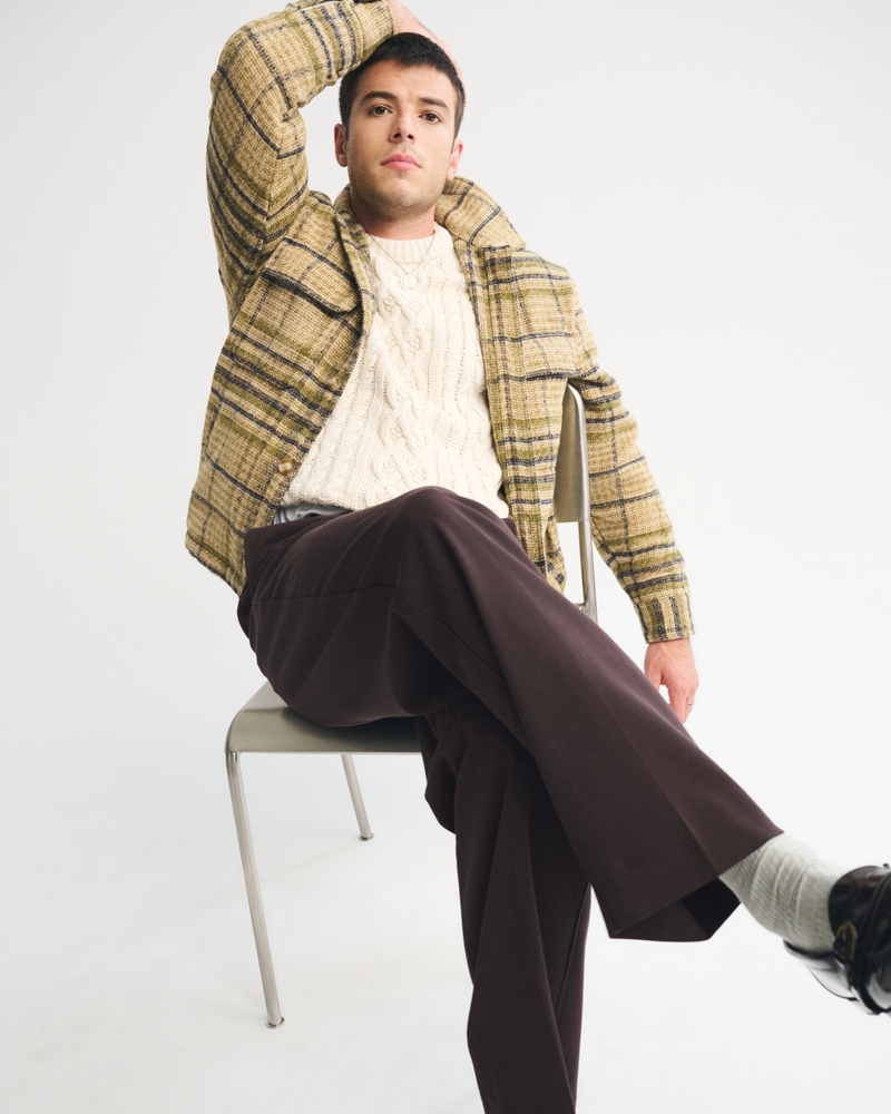 Baggy Cotton Texture Pull-On Pant