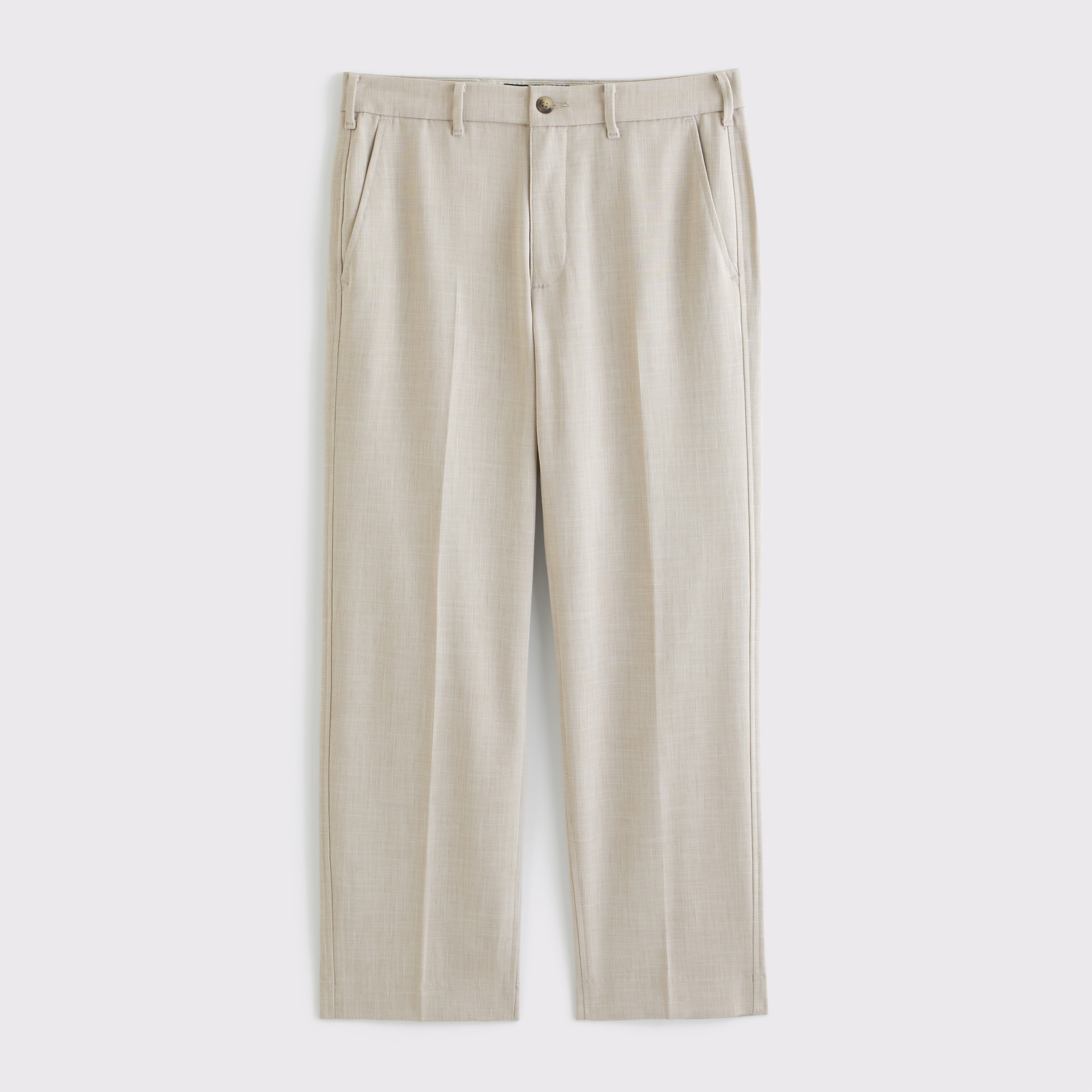 Abercrombie & Fitch Relaxed Straight Trouser In Neutral