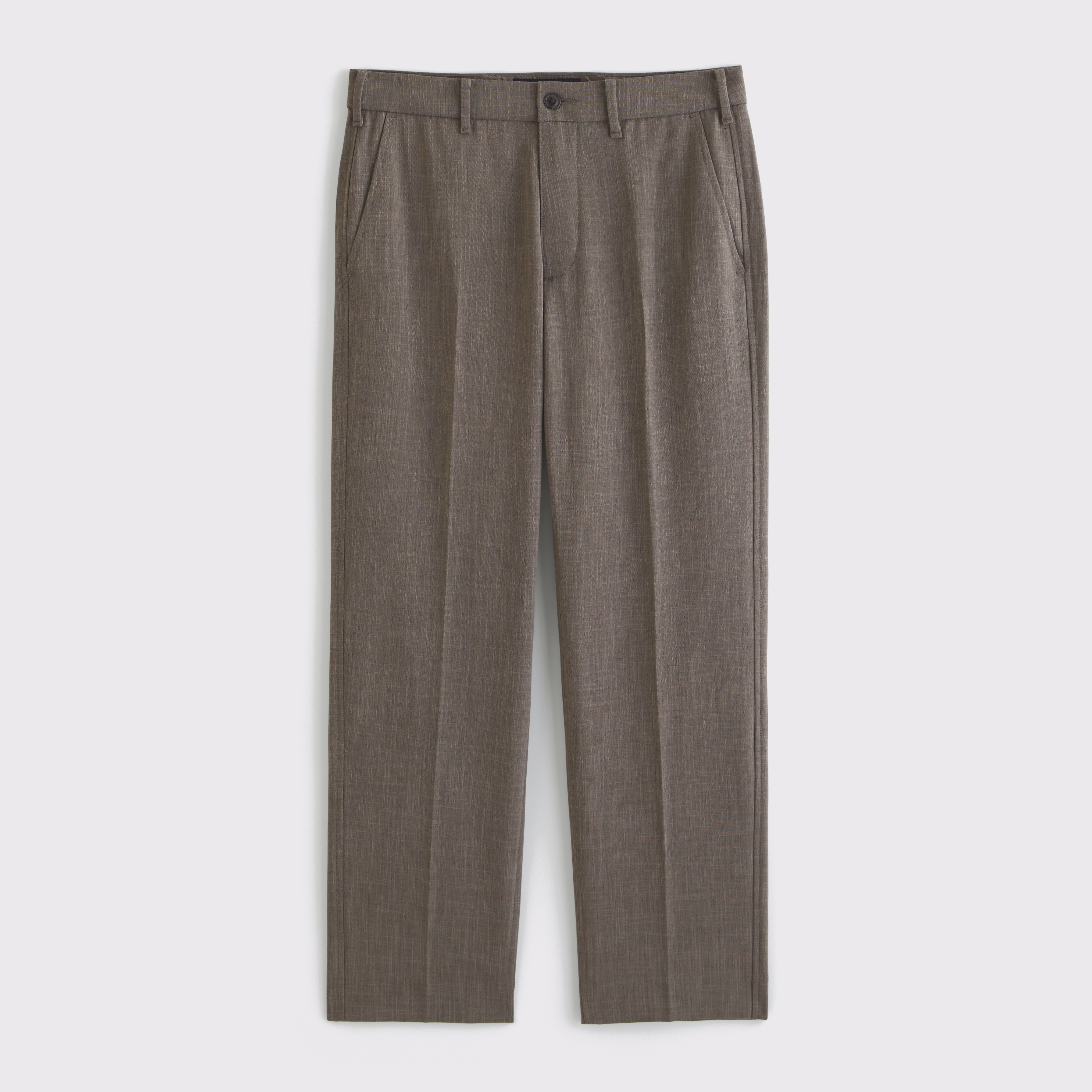 Abercrombie & Fitch Relaxed Straight Trouser In Brown