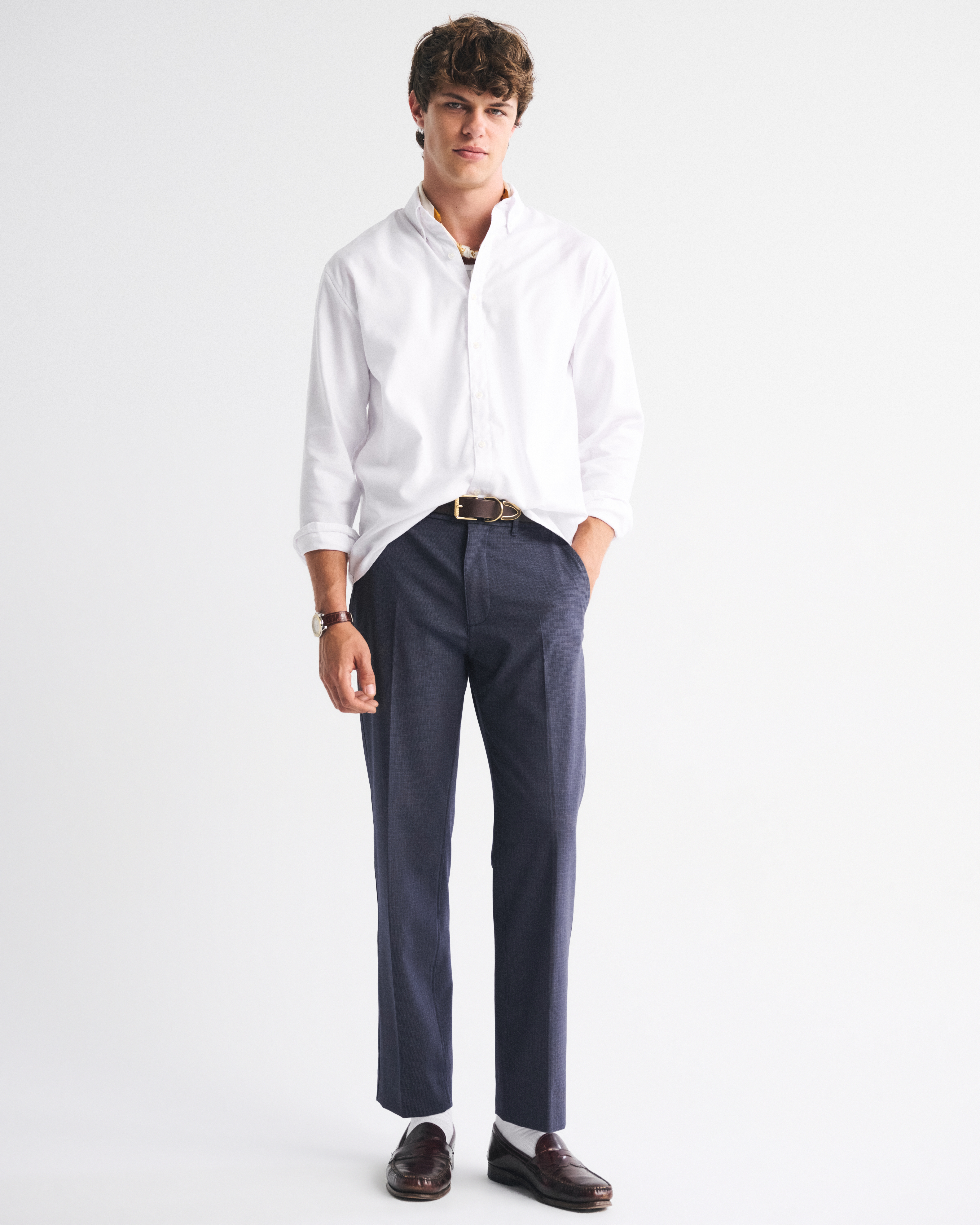 Abercrombie & Fitch Relaxed Straight Trouser In Blue