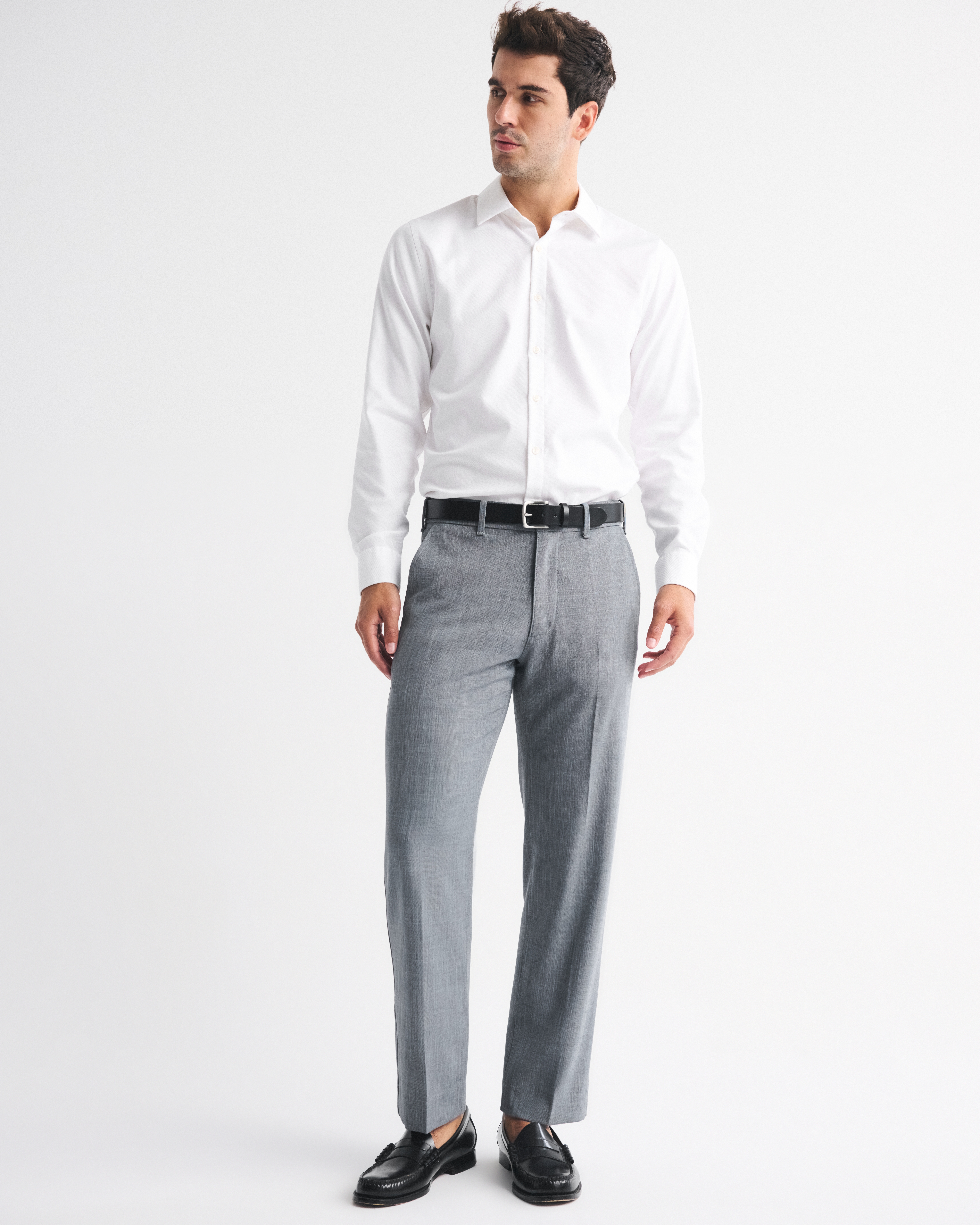 Abercrombie & Fitch Relaxed Straight Trouser In Gray
