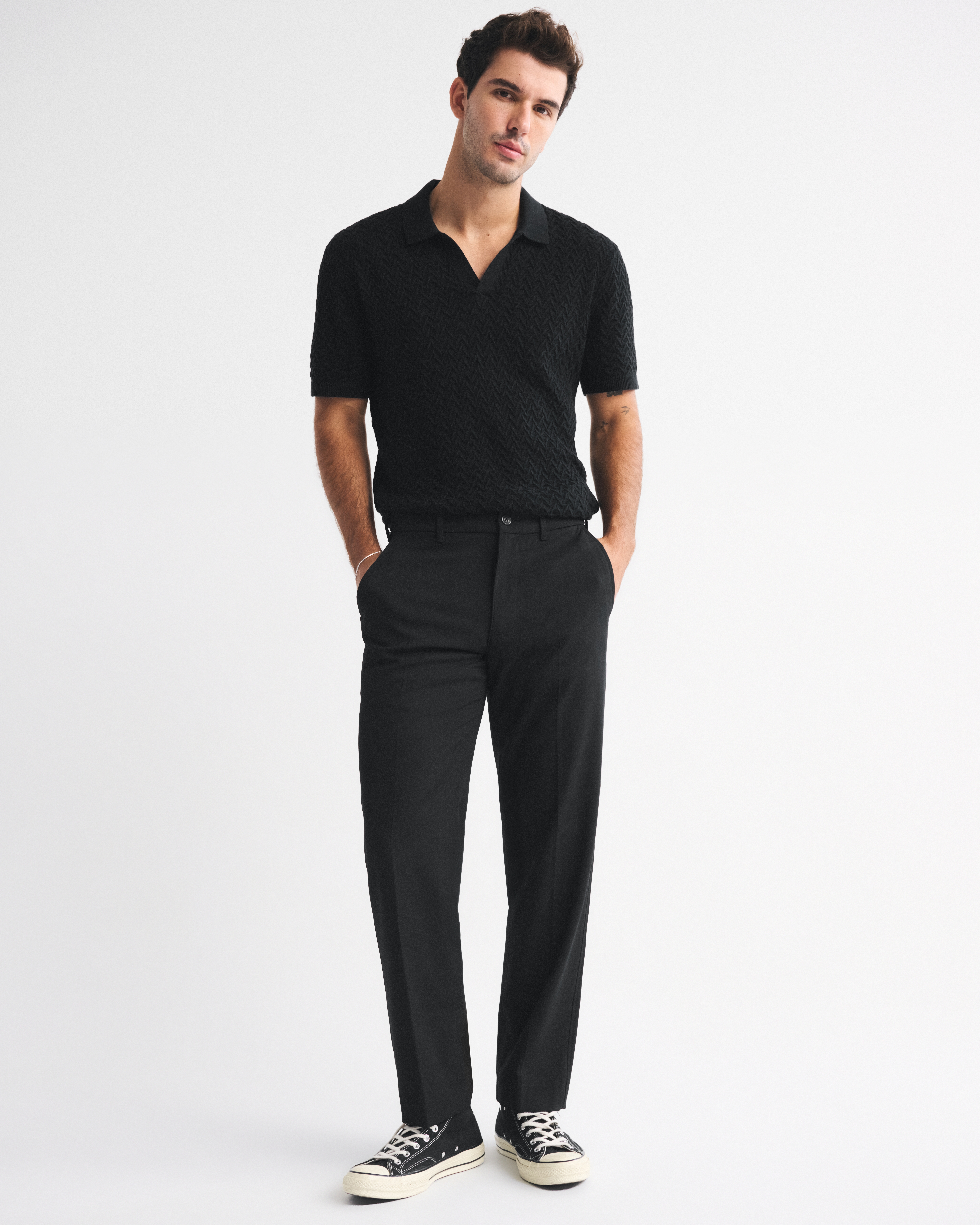 STRAIGHT TROUSERS ブラック High-Rise Straight Pant | White House Black Market