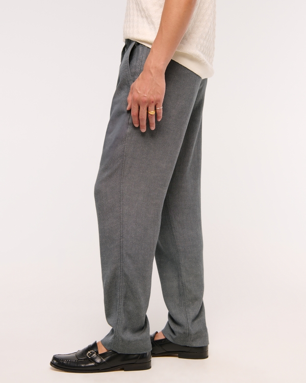 Loose Tailored Linen-Blend Pull-On Pant