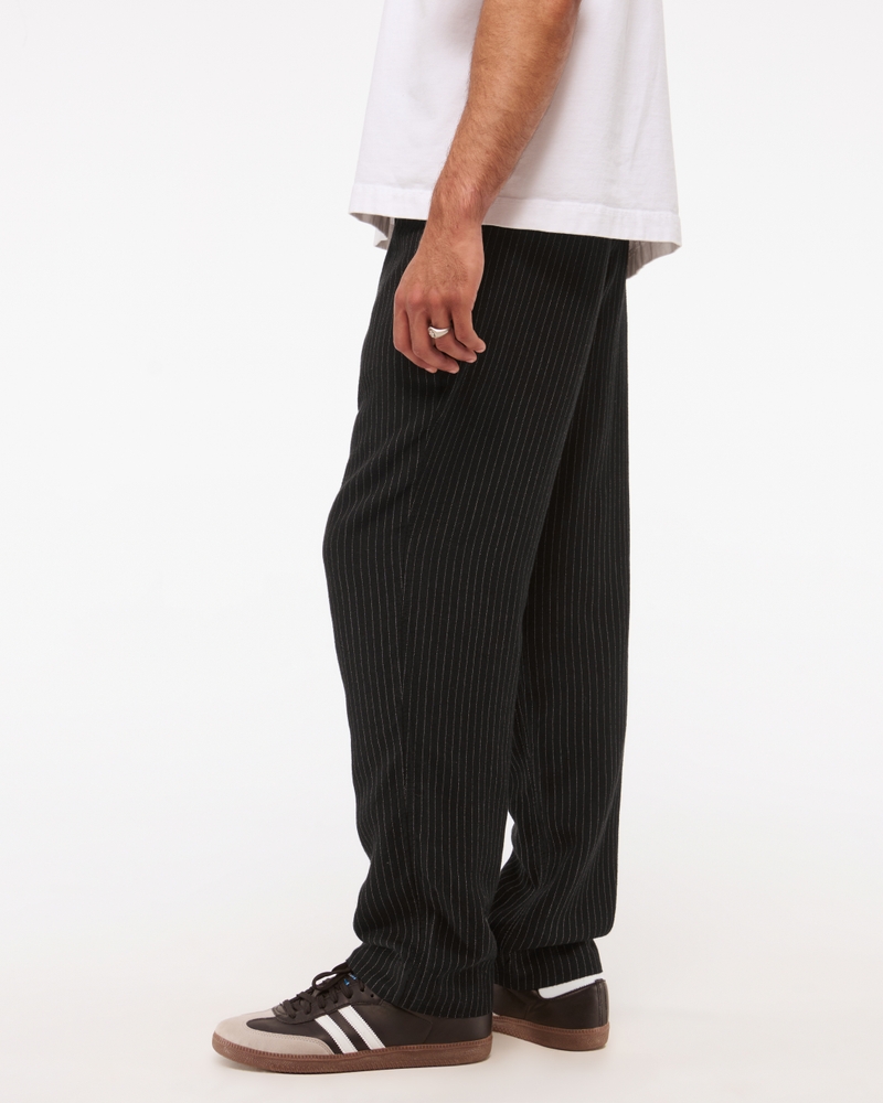 Loose Tailored Linen-Blend Pull-On Pant