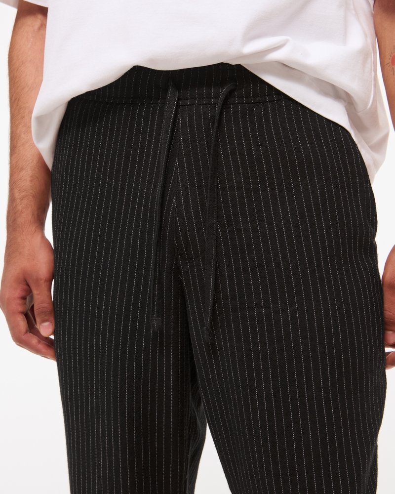 Loose Tailored Linen-Blend Pull-On Pant