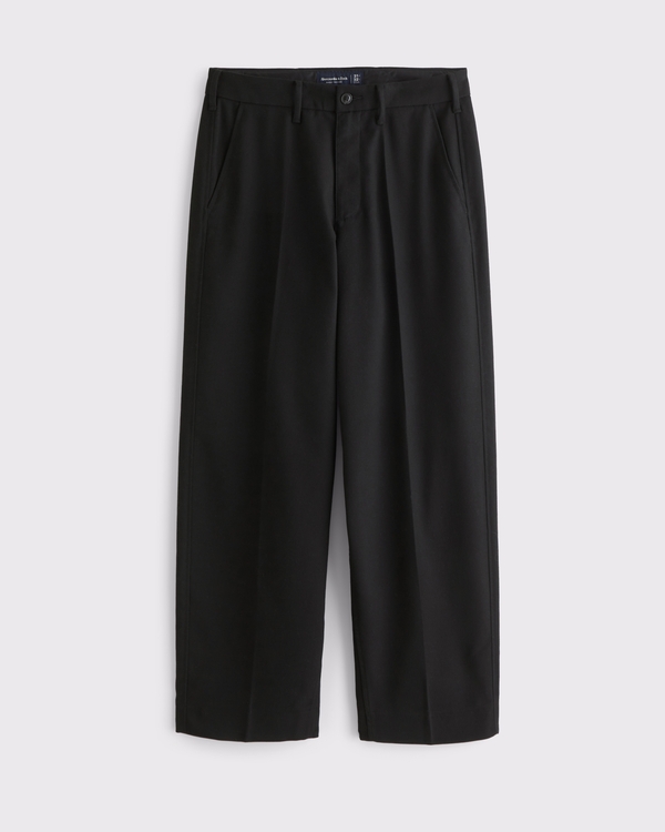 Brushed Woven Baggy Trouser, Black view 1