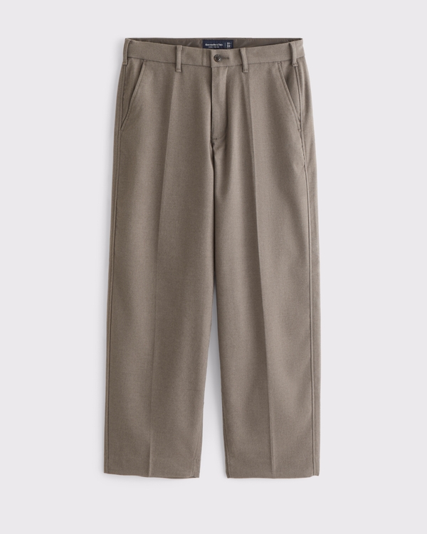 Brushed Woven Baggy Trouser, Gray Brown view 1