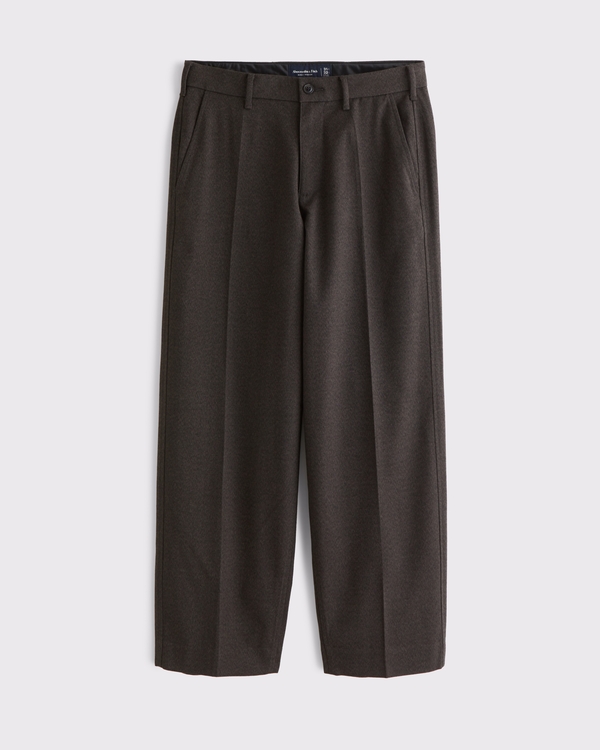 Brushed Woven Baggy Trouser, Brown view 1