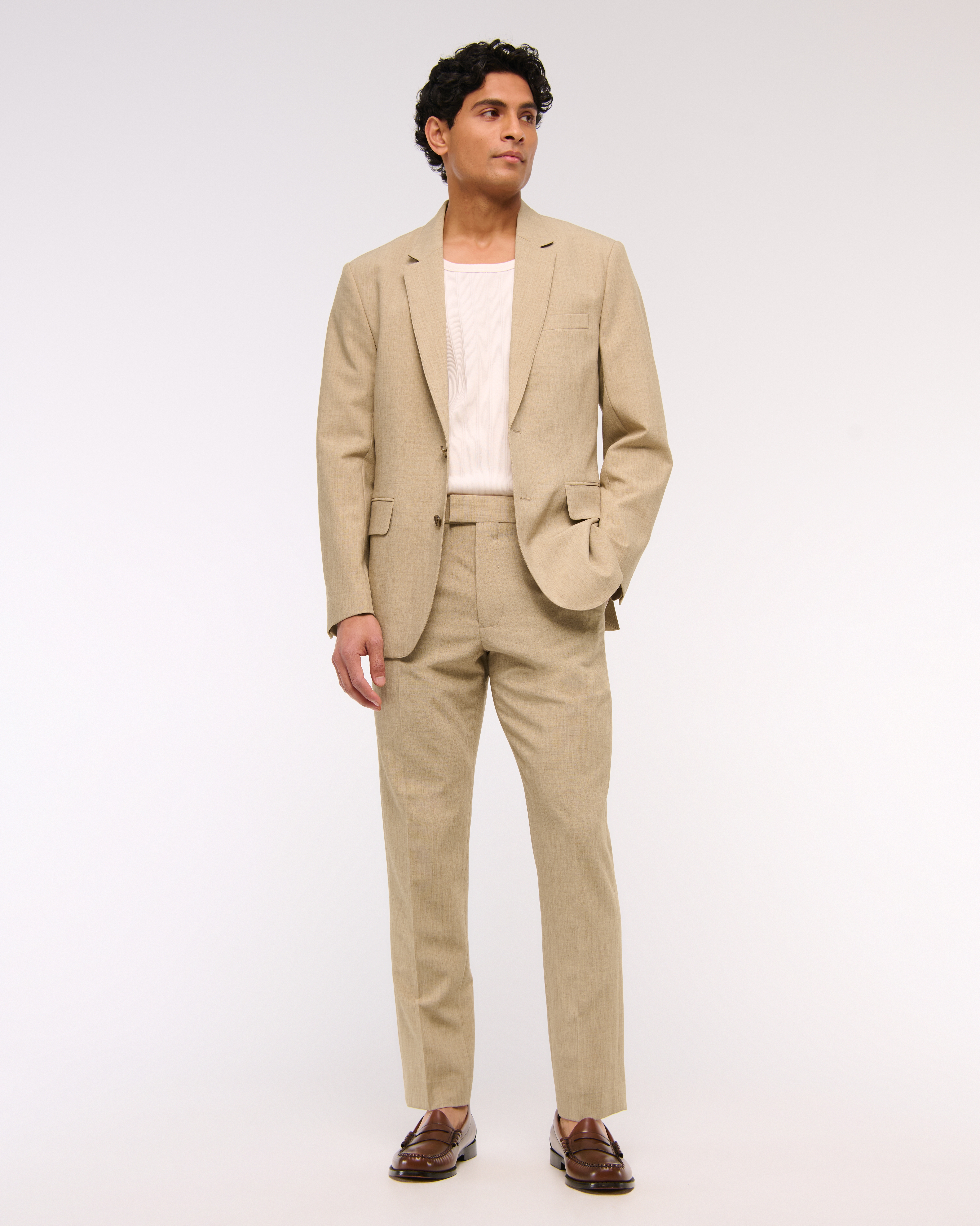 Abercrombie & Fitch The A&f Collins Slim Suit Pant In Brown