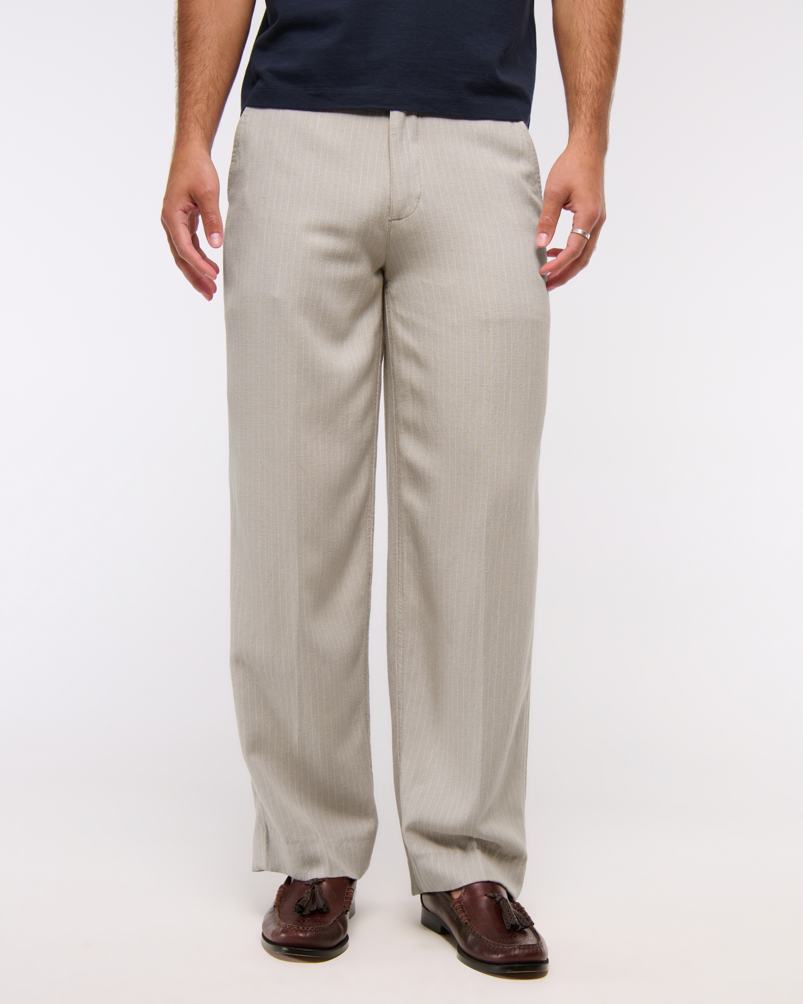 Baggy Tailored Linen-Blend Trouser