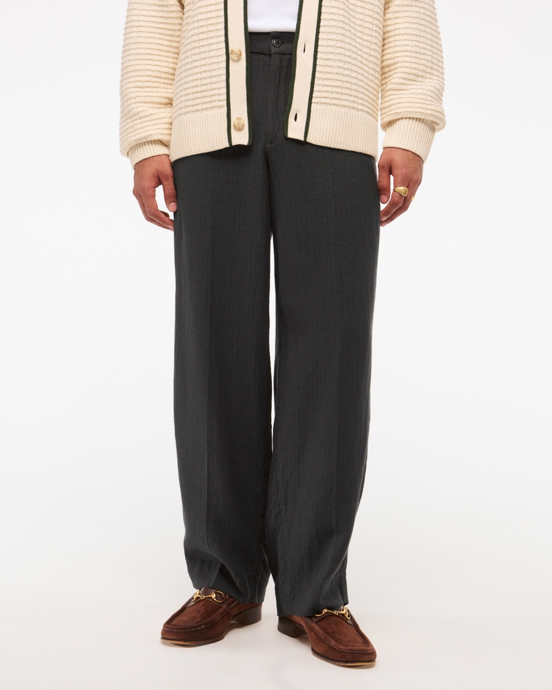 Baggy Tailored Linen-Blend Trouser