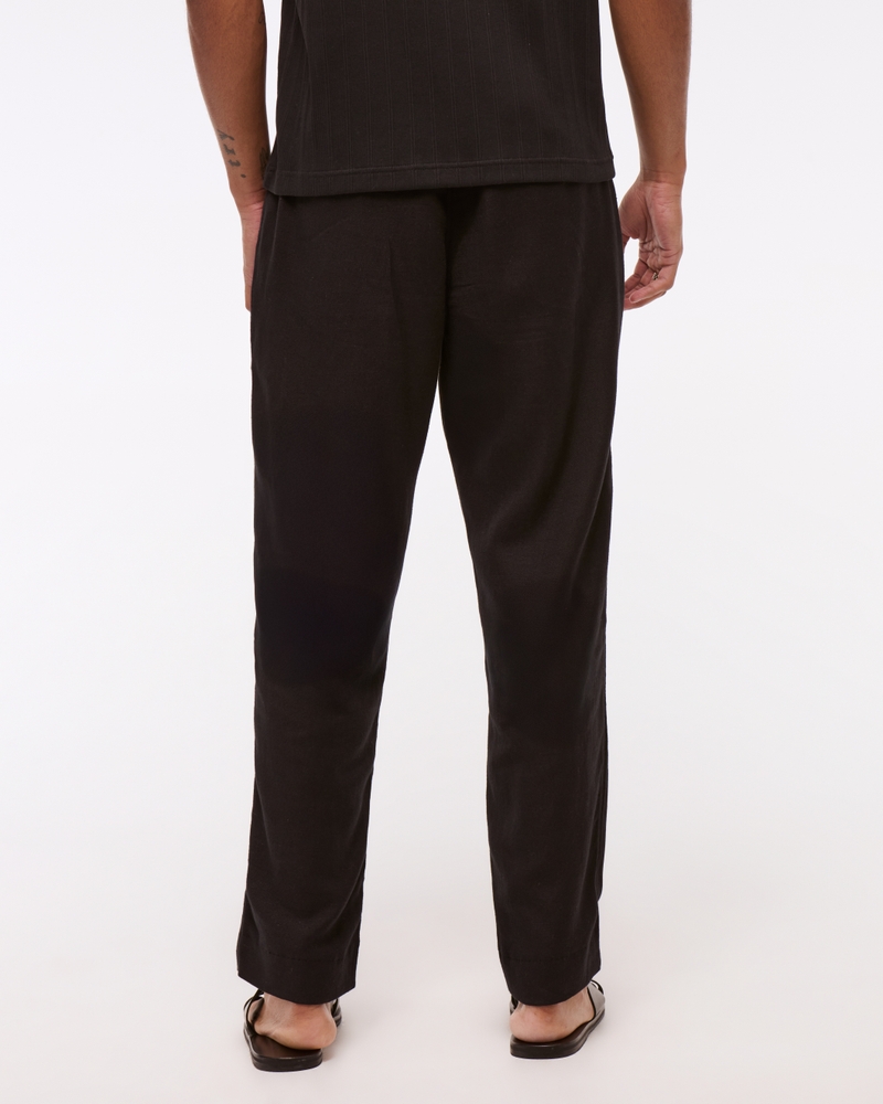 Loose Tailored Linen-Blend Pull-On Pant