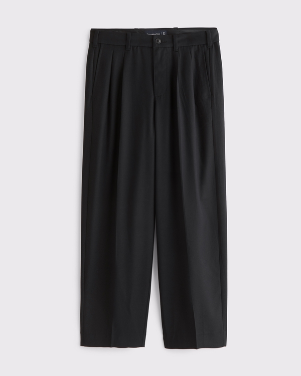 Pleated Baggy Trouser, Black view 1