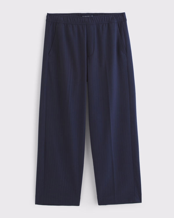 Pull-On Baggy Trouser, Navy Pinstripe view 1