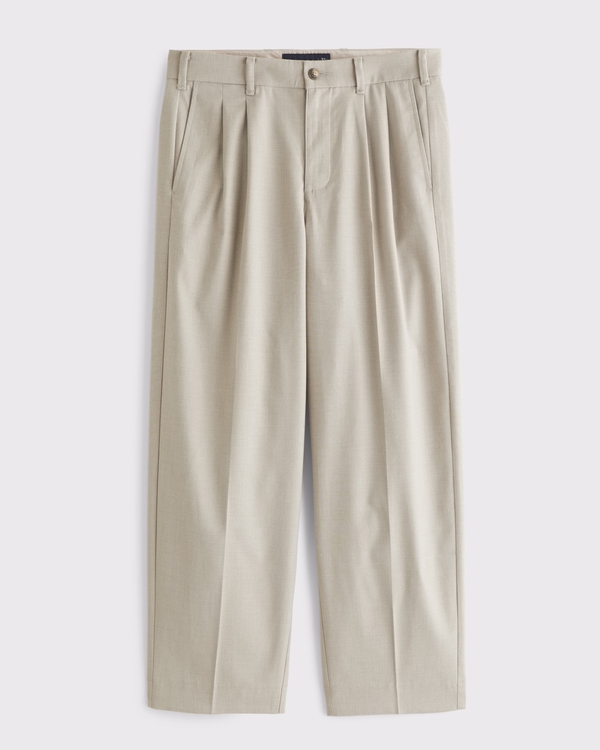 Pleated Baggy Trouser, Beige view 1