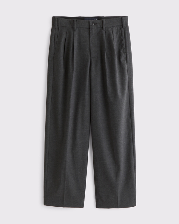 Pleated Baggy Trouser, Dark Gray view 1