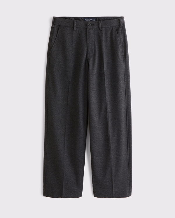 Brushed Woven Baggy Trouser, Black view 1